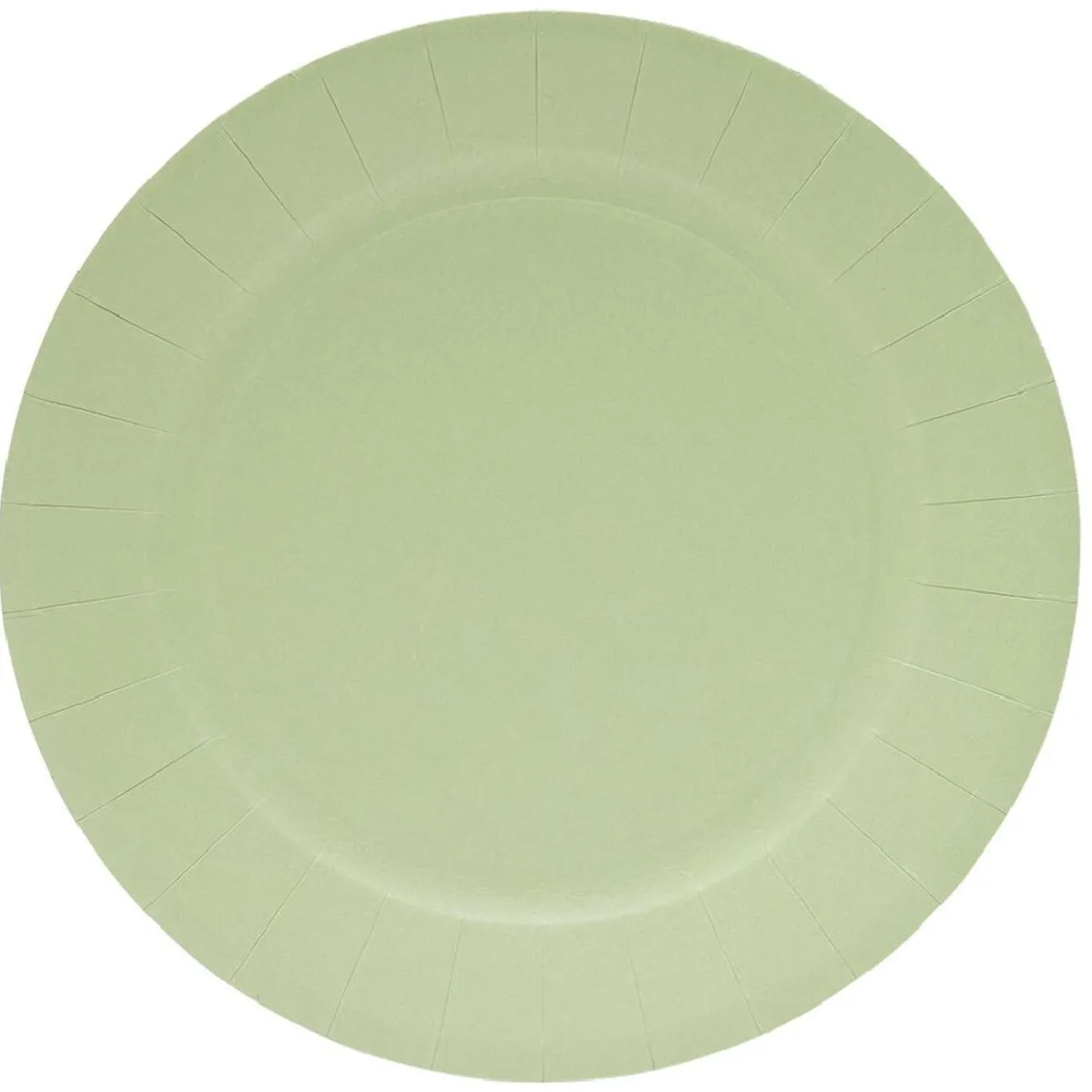 Lot de 10 assiettes en carton Ø23cm vert olive-Gifi Outlet