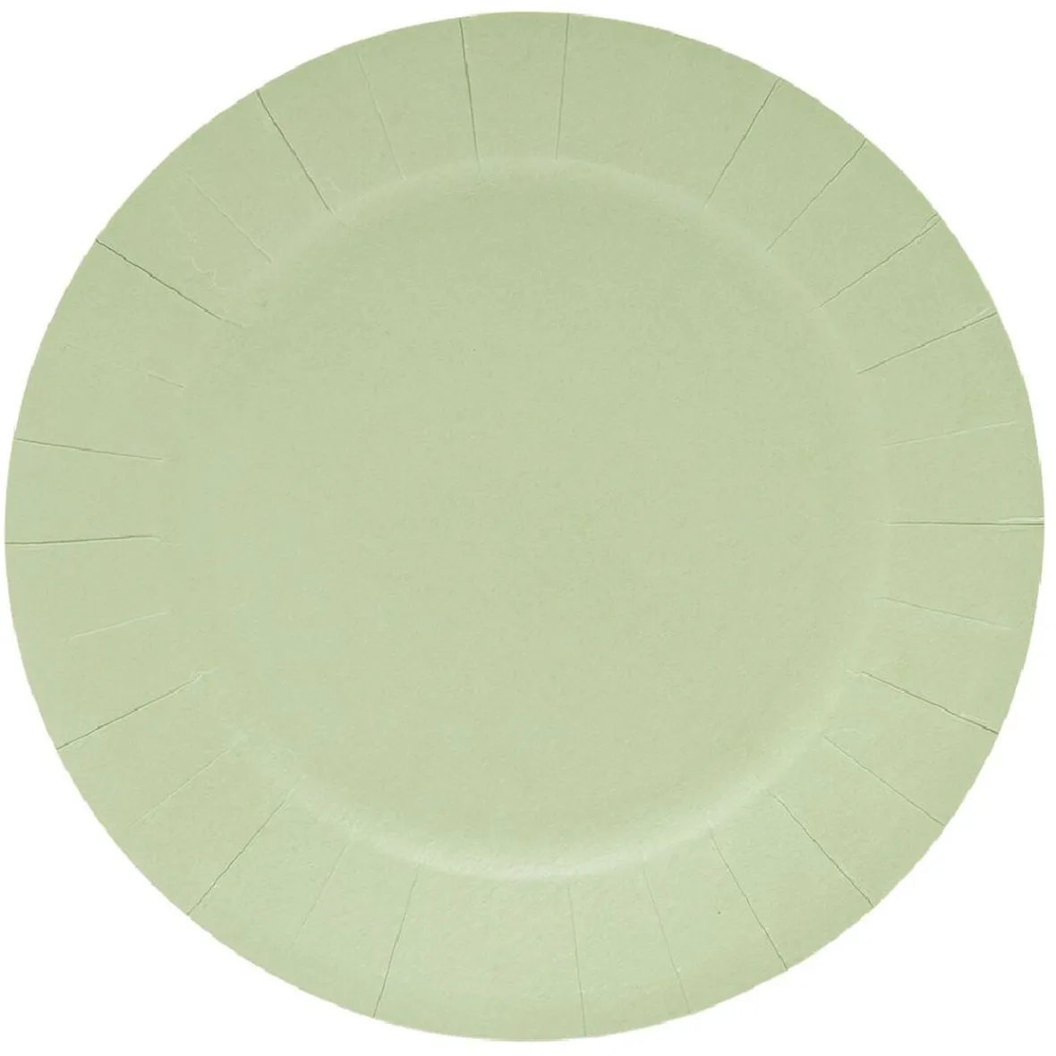 Lot de 10 assiettes en carton Ø18cm vert olive-Gifi Hot