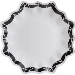 Lot de 10 assiettes en carton Halloween forme toile d'araignée blanche-Gifi Best