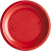 Lot de 6 assiettes en plastique rouge-Gifi Discount