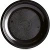 Lot de 6 assiettes en plastique noir-Gifi Outlet