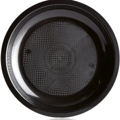 Lot de 6 assiettes en plastique noir-Gifi Outlet
