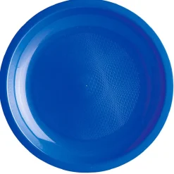 Lot de 6 assiettes en plastique bleu-Gifi