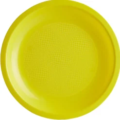 Lot de 6 assiettes en plastique jaune-Gifi Best