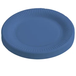 Lot de 10 assiettes jetables en carton bleu-Gifi Best