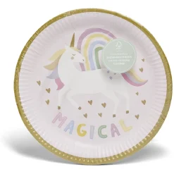 Lot de 8 assiettes motif licorne carton Ø23cm-Gifi Clearance
