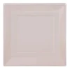 Lot de 6 assiettes plates carrées en plastique réutilisable rose pâle-Gifi Outlet