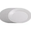 Lot de 50 assiettes plates rondes blanches effet enduit en carton-Gifi