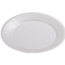 Lot de 50 assiettes plates rondes blanches effet enduit en carton-Gifi