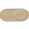 Lot de 50 assiettes plates rondes en carton kraft marron-Gifi Online
