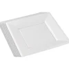 Lot de 6 assiettes plates carrées blanches en plastique réutilisable-Gifi Sale