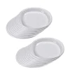 Lot de 20 assiettes plates rondes en plastique réutilisable blanc-Gifi Hot