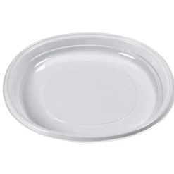 Lot de 20 assiettes plates rondes en plastique réutilisable blanc-Gifi Hot