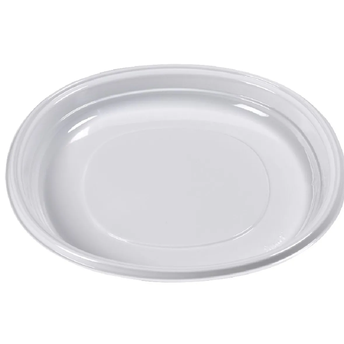 Lot de 20 assiettes plates rondes en plastique réutilisable blanc-Gifi Hot