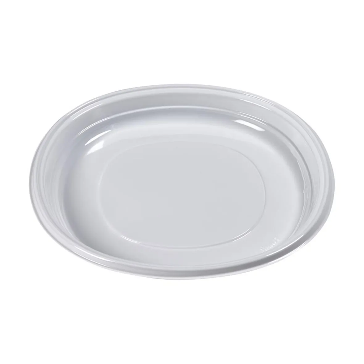 Lot de 20 assiettes plates rondes en plastique réutilisable blanc-Gifi Hot