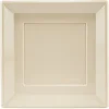Lot de 6 assiettes plates carrées en plastique réutilisable blanc lin-Gifi Outlet