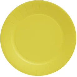 Lot de 10 assiettes plates rondes carton jaune Ø23cm-Gifi