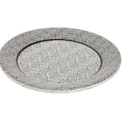 Lot de 10 assiettes plates rondes carton motif géométrique blanc et noir Ø23cm-Gifi Clearance