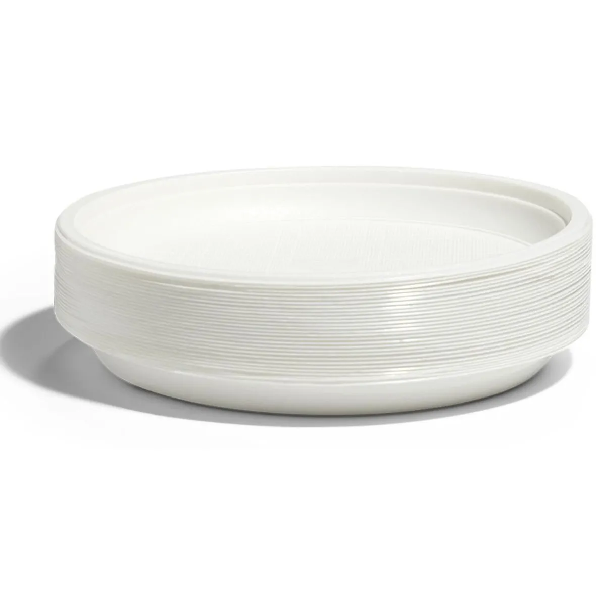 Lot de 50 assiettes plates réutilisables plastique blanc-Gifi Online