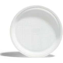 Lot de 50 assiettes plates réutilisables plastique blanc-Gifi Online