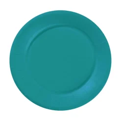 Lot de 20 assiettes rondes en carton bleu canard-Gifi Discount