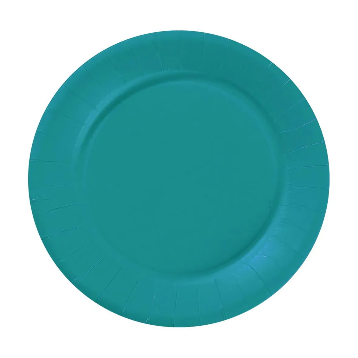 Lot de 20 assiettes rondes en carton bleu canard-Gifi Discount