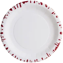 Lot de 10 assiettes rondes en carton Halloween motif sang coulant-Gifi Sale