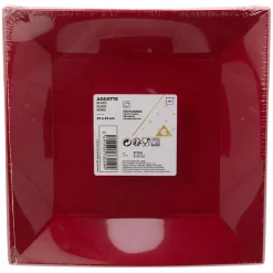Lot de 10 assiettes réutilisables carrées rouges-Gifi Clearance