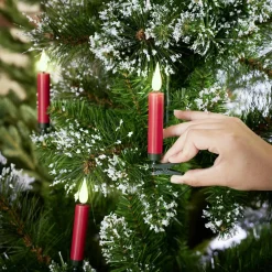 Lot de 5 bougies LED rouges flamme blanc chaud avec télécommande-Gifi Best