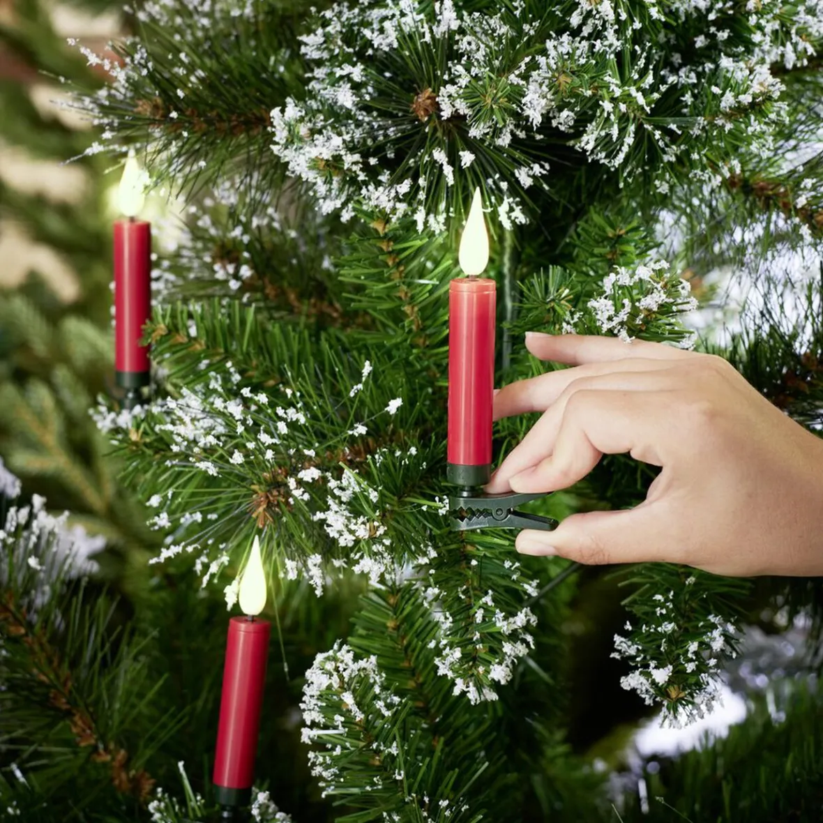 Lot de 5 bougies LED rouges flamme blanc chaud avec télécommande-Gifi Best