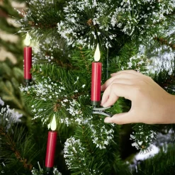 Lot de 5 bougies LED rouges flamme blanc chaud avec télécommande-Gifi Best