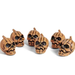 Lot de 6 citrouilles têtes de mort décoration Halloween à poser-Gifi Sale