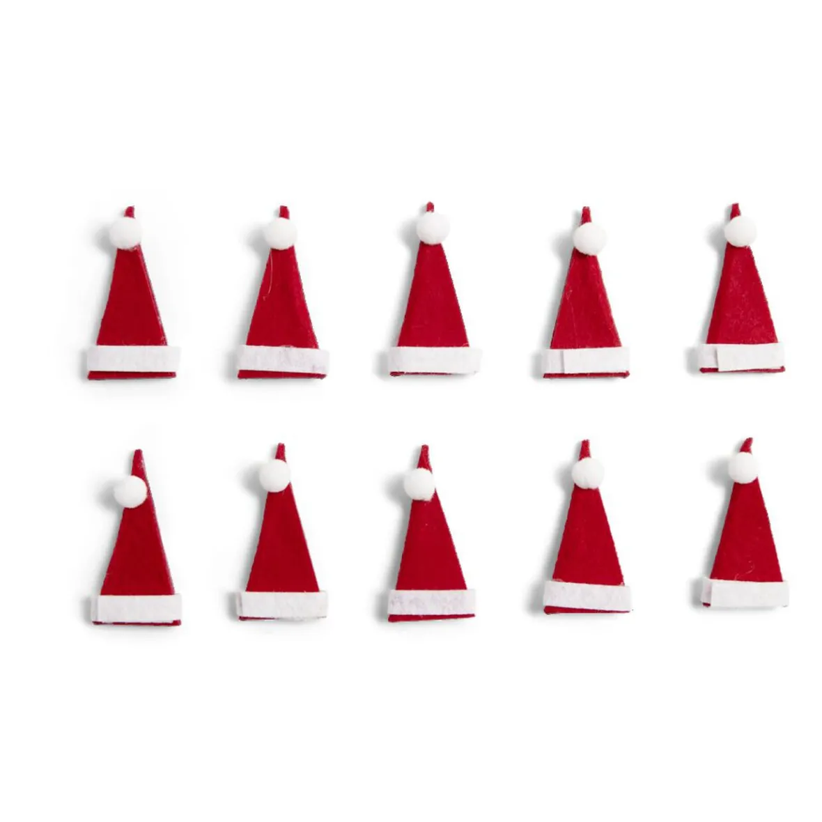 Lot de 10 décorations de table forme bonnet de Père Noël H6cm-Gifi Online