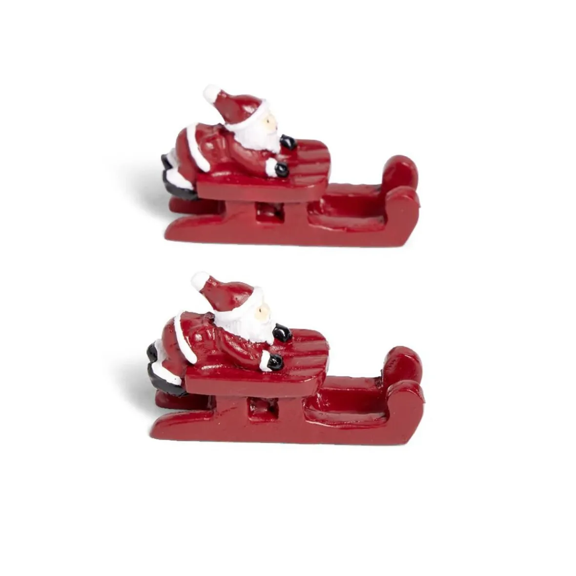 Lot de 2 décorations de table Père Noël sur traineau rouge-Gifi New