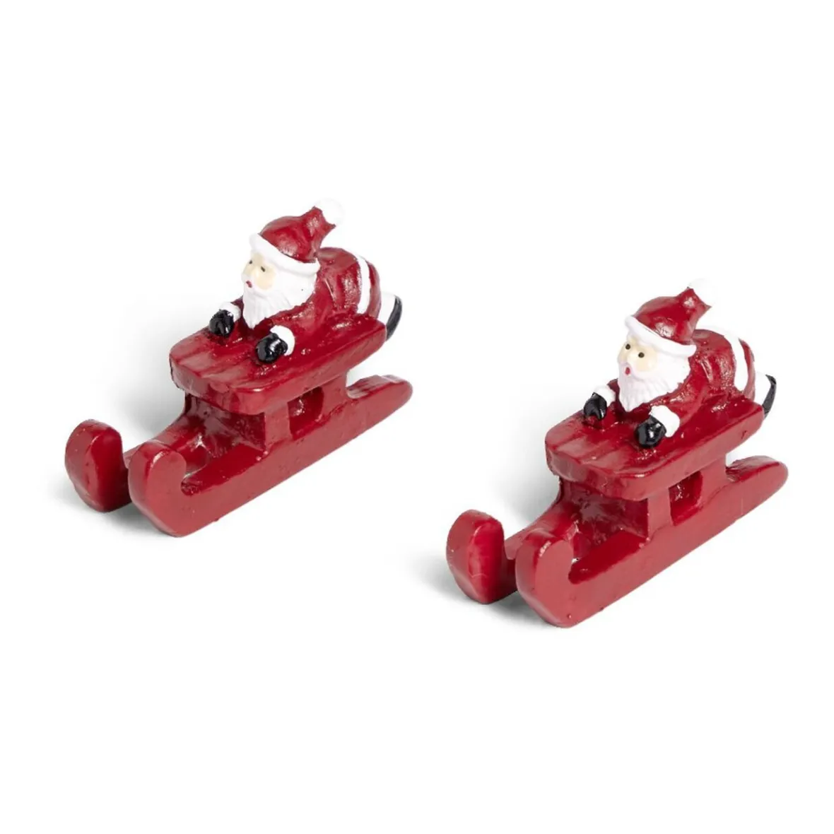 Lot de 2 décorations de table Père Noël sur traineau rouge-Gifi New