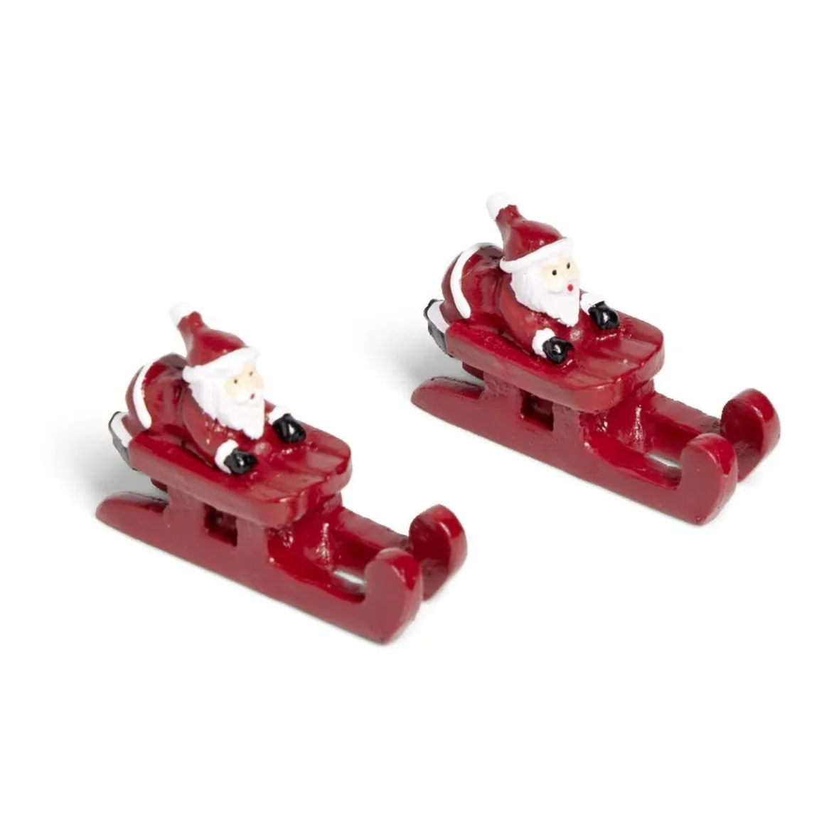 Lot de 2 décorations de table Père Noël sur traineau rouge-Gifi New