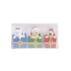 Lot de 3 figurines pour village animé de Noël thème chiots-Gifi Sale