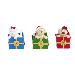 Lot de 3 figurines pour village animé de Noël thème chiots-Gifi Sale