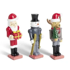 Lot de 3 figurines pour village animé de Noël thème Casse-Noisette-Gifi Discount
