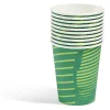 Lot de 10 gobelets en carton imprimé feuille vert-Gifi Discount