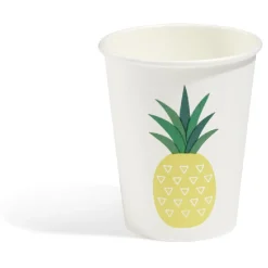 Lot de 10 gobelets en carton motif tropical ananas-Gifi Sale