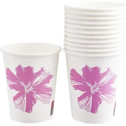 Lot de 10 gobelets en carton design fleur d'hibiscus-Gifi Best