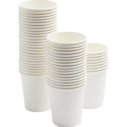 Lot de 50 gobelets jetables 20cl carton uni blanc-Gifi Hot