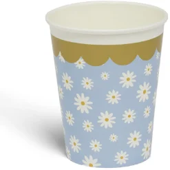 Lot de 8 gobelets motif pâquerette carton 24cl - 4 coloris-Gifi Discount