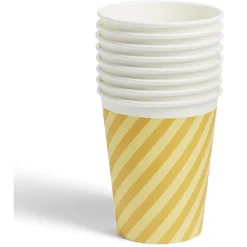 Lot de 8 gobelets rayé orange et jaune carton 24cl-Gifi