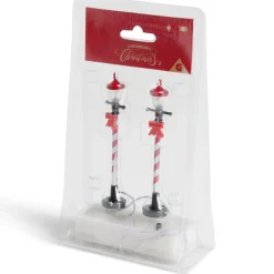 Lot de 2 lampadaires sucre d'orge LED à piles H10cm-Gifi Hot