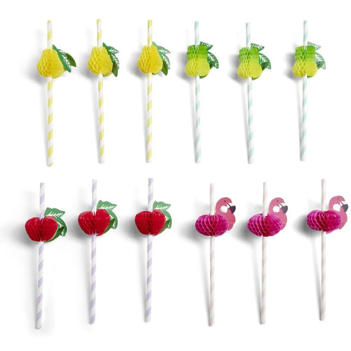 Lot de 12 pailles en papier design fruit-Gifi Best