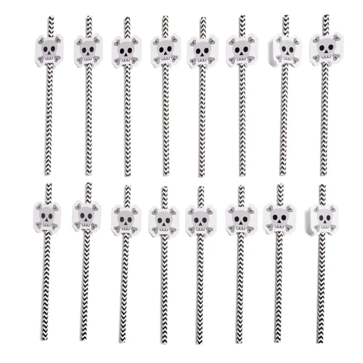 Lot de 16 pailles Halloween en papier - 4 modèles-Gifi Clearance