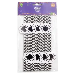 Lot de 16 pailles Halloween en papier - 4 modèles-Gifi Clearance