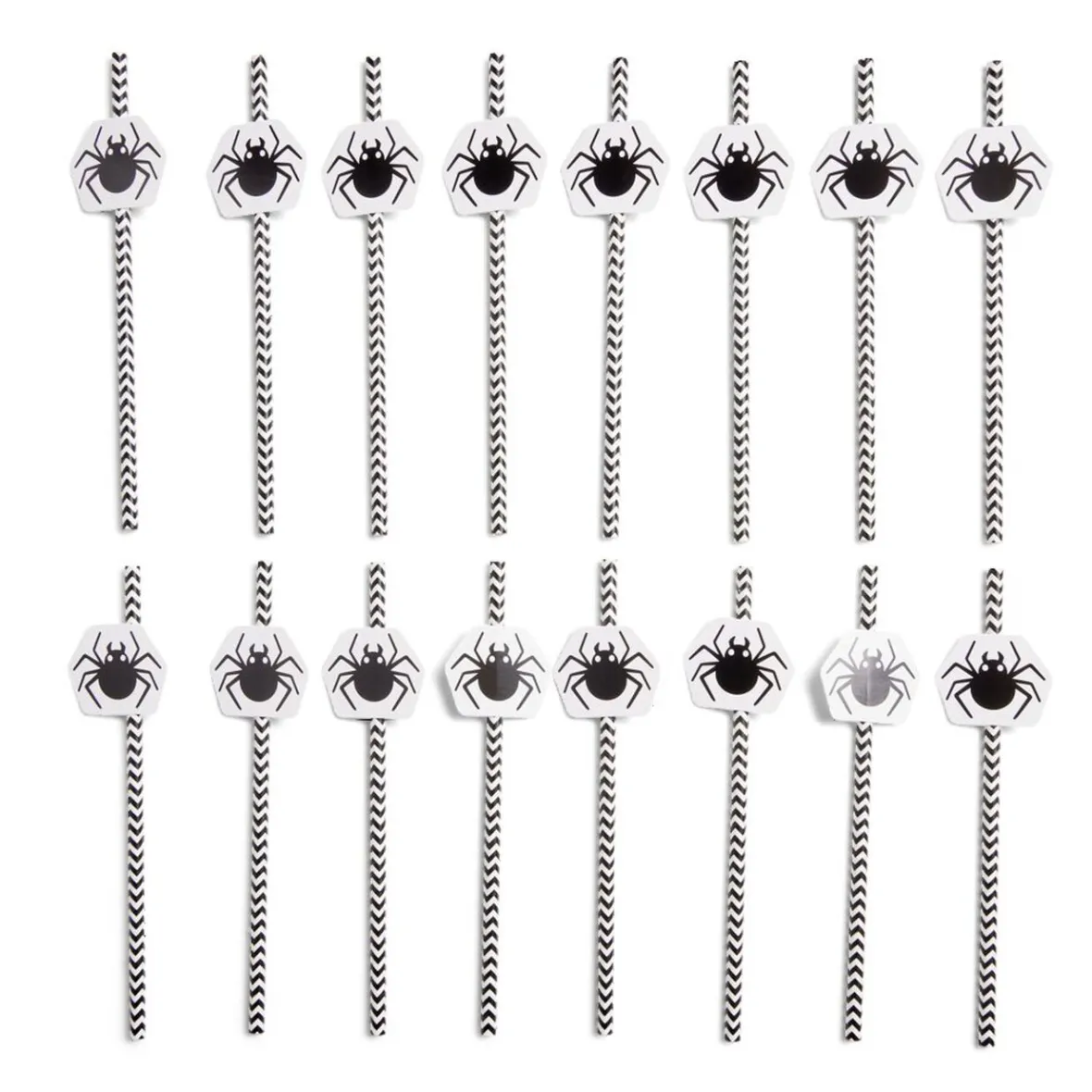 Lot de 16 pailles Halloween en papier - 4 modèles-Gifi Clearance